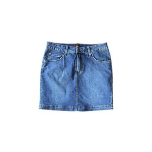 Lee Womens Denim Skort Medium Wash Blue Mini Skirt with Shorts Casual Size 12